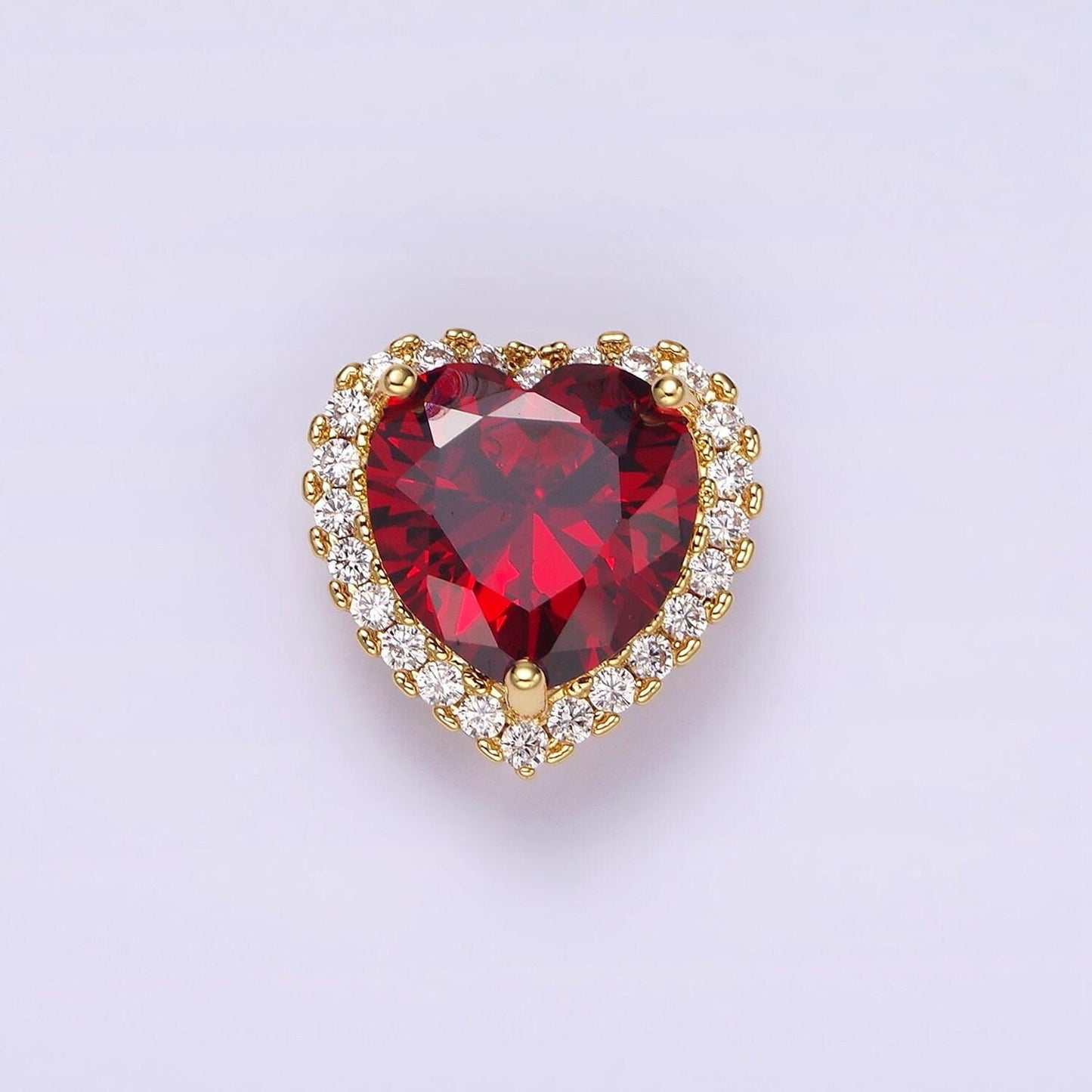 Cubic gold filled dainty cz heart spacer bead, gold micro pave color love diamond zirconia stone spacers for bracelet necklace | b851