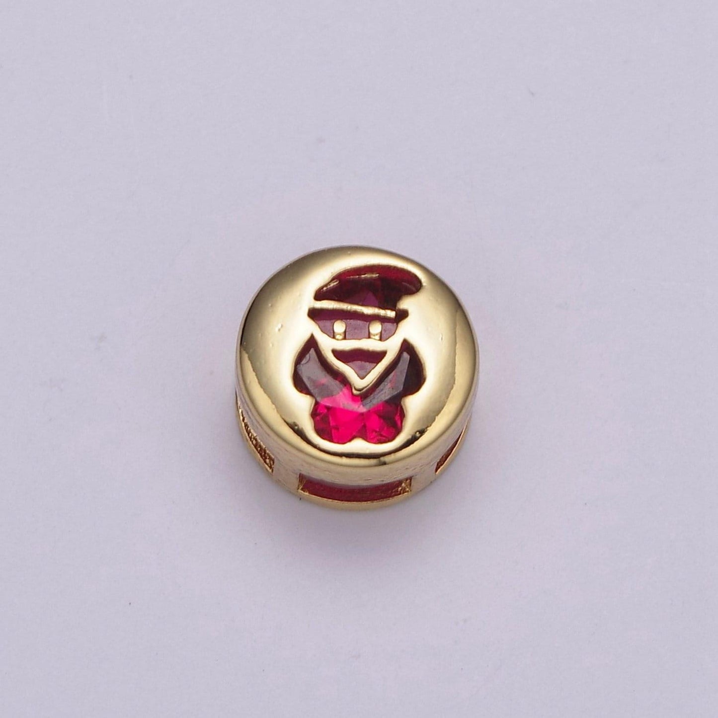 Multi color cz gold holyday season bead, winter, christmas spacer bead bracelet jewelry personalized jewelry supply component b766 - b772