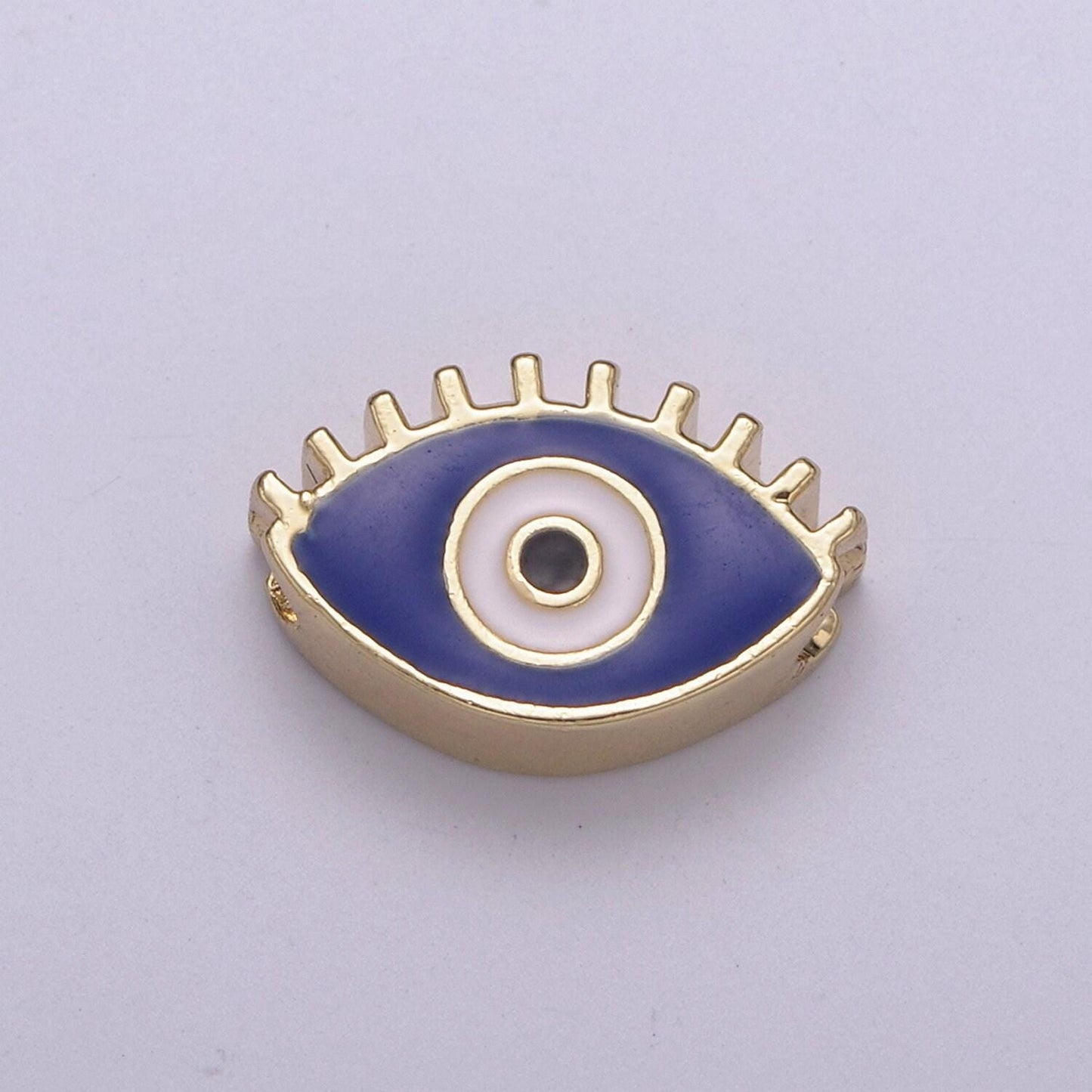Double sided evil eye enamel charm beads dainty eye pendant for necklace bracelet earring supply component b-755 ~ b-756