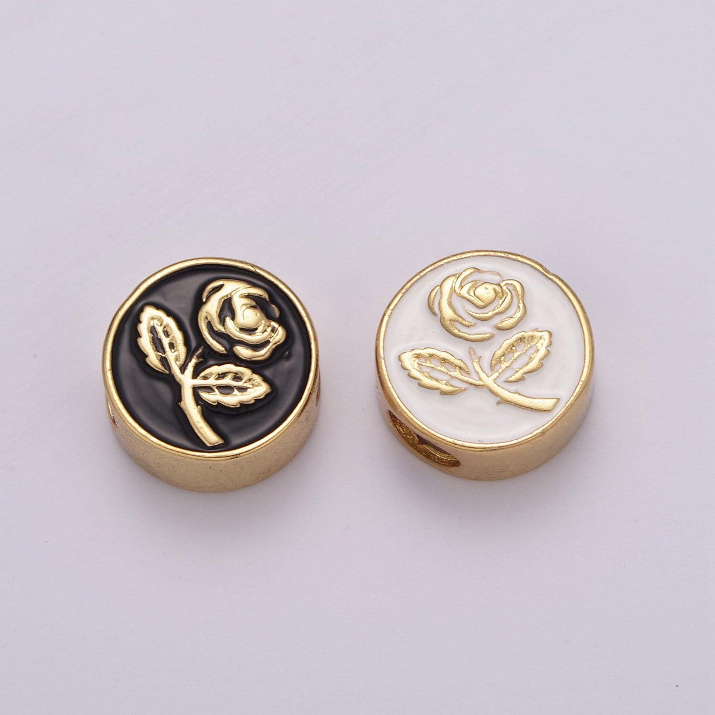 12mm enamel round bead moon star design bead black white gold cute spacer bead bracelet supply cross lotus weed skull yin yang charm