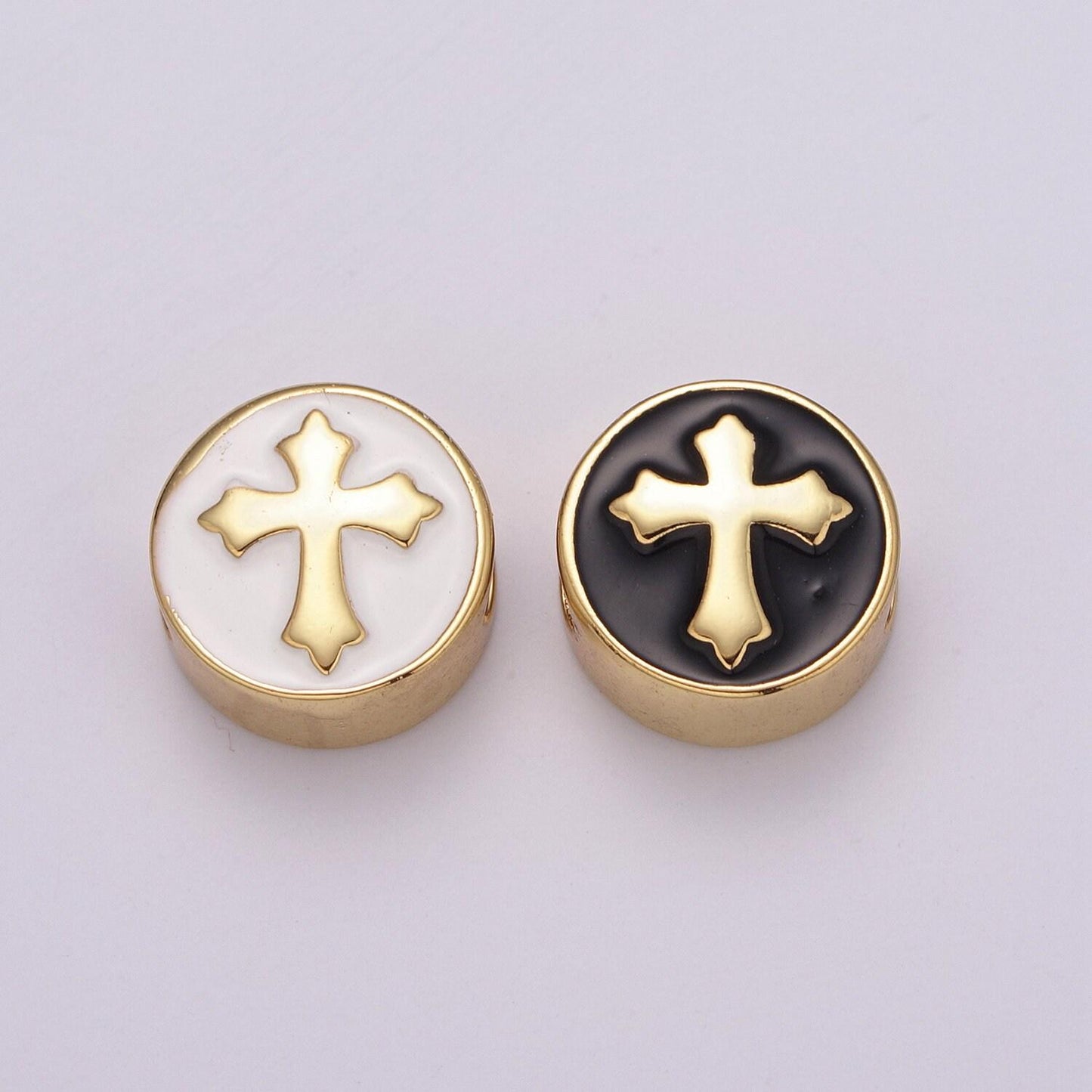 12mm enamel round bead moon star design bead black white gold cute spacer bead bracelet supply cross lotus weed skull yin yang charm