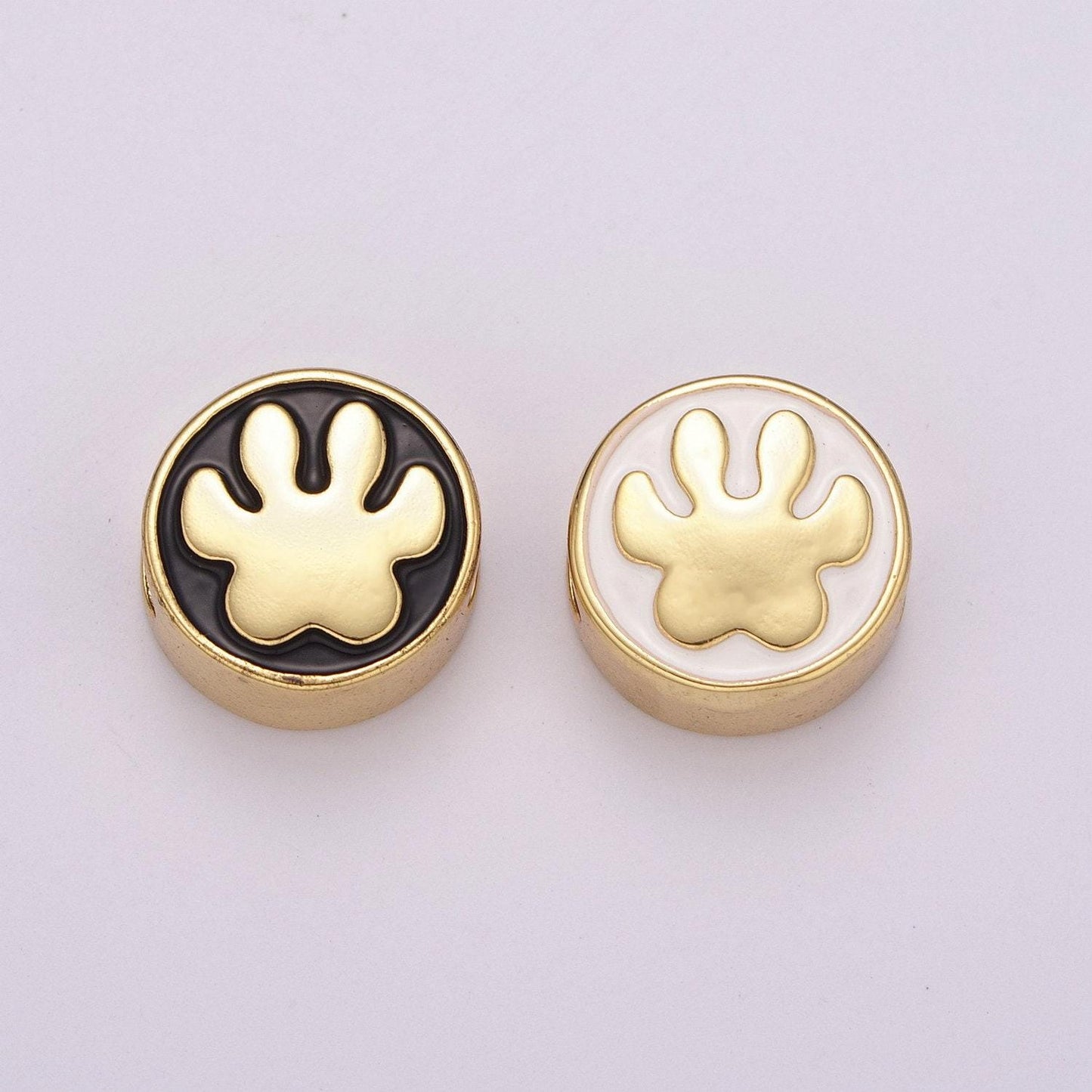 12mm enamel round bead flower cross design bead black white gold cute spacer bead bracelet supply star cross yin yang weed lotus