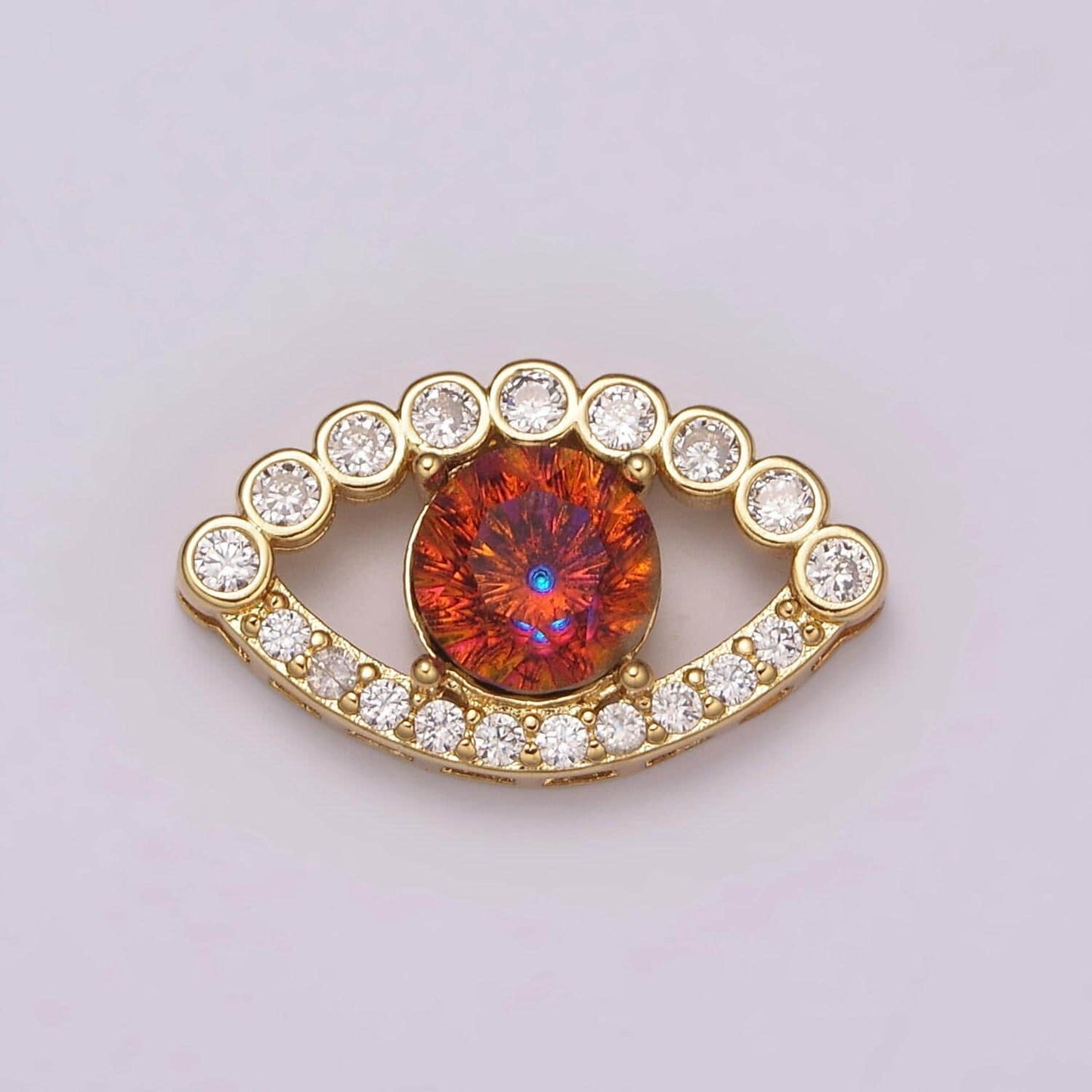 Red evil eye bead cz gold beads evil eye beads spacer micro pave beads charm for bracelet necklace supply