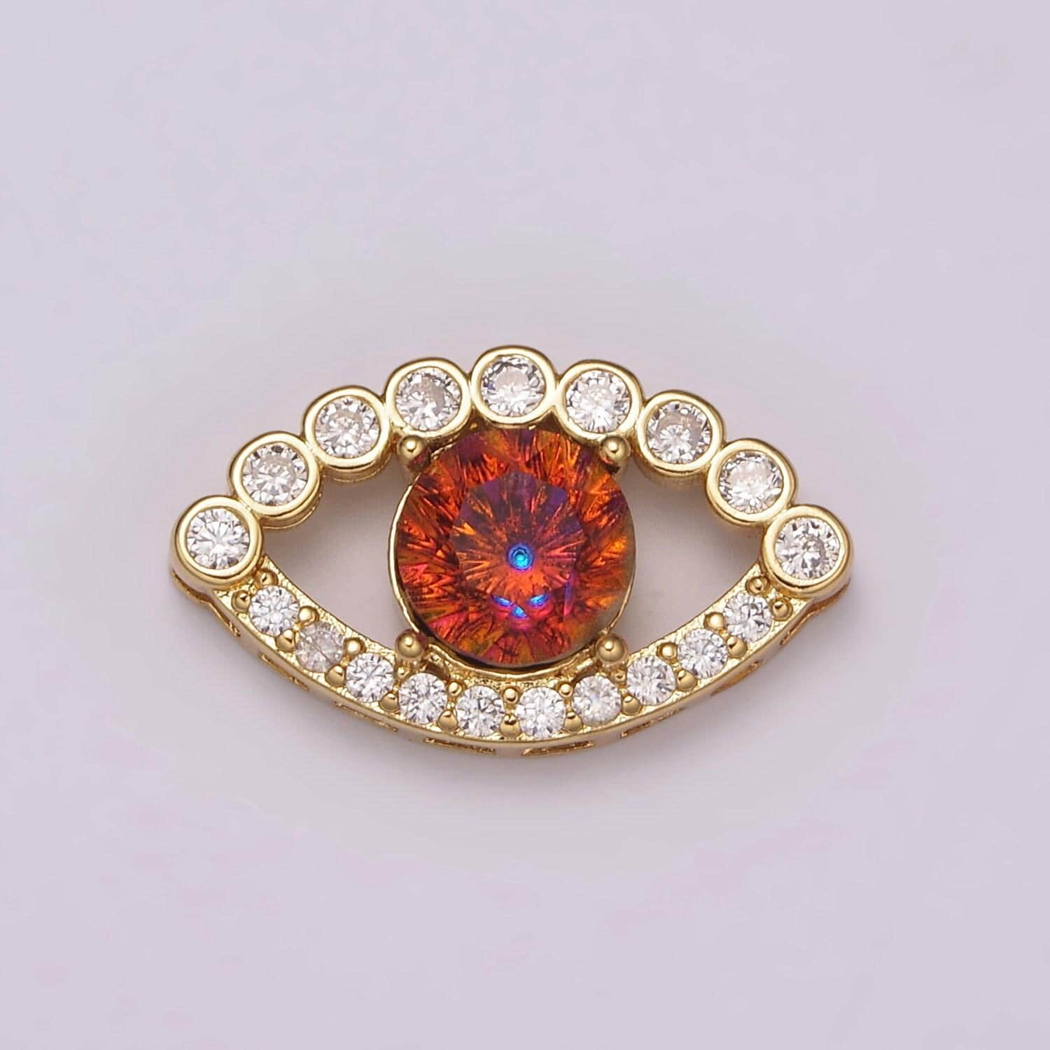 Red evil eye bead cz gold beads evil eye beads spacer micro pave beads charm for bracelet necklace supply