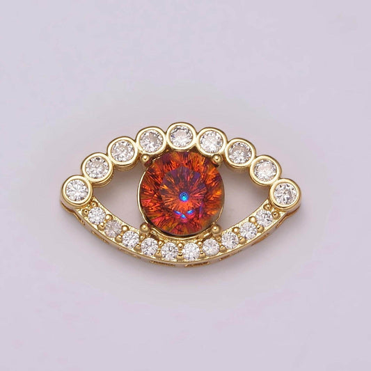Red evil eye bead cz gold beads evil eye beads spacer micro pave beads charm for bracelet necklace supply
