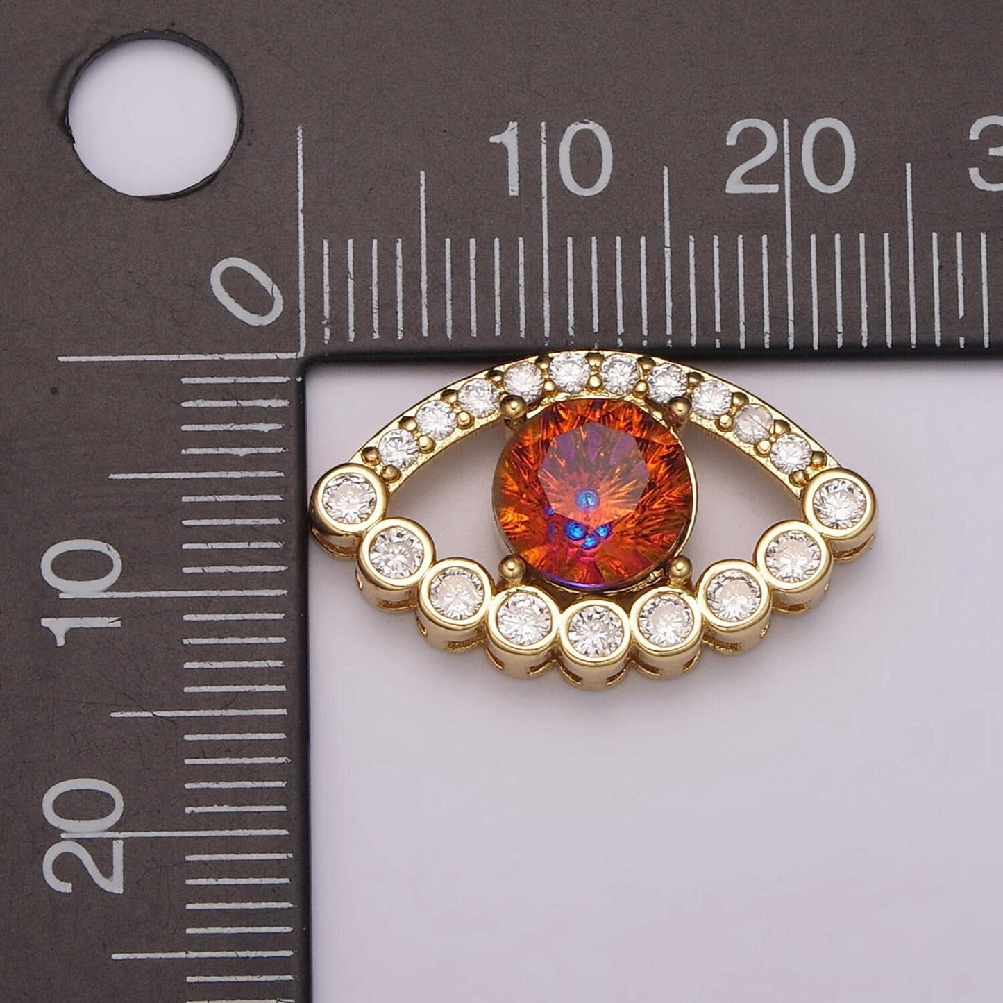 Red evil eye bead cz gold beads evil eye beads spacer micro pave beads charm for bracelet necklace supply