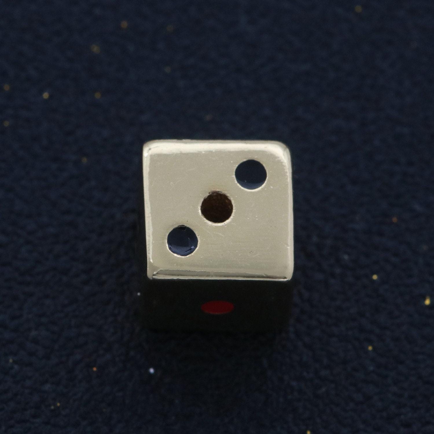 1x gold lucky dice beads spacer beads, for diy jewelry making spacer charms beaded bracelet, bead size 8, 10mm hole 2mm
