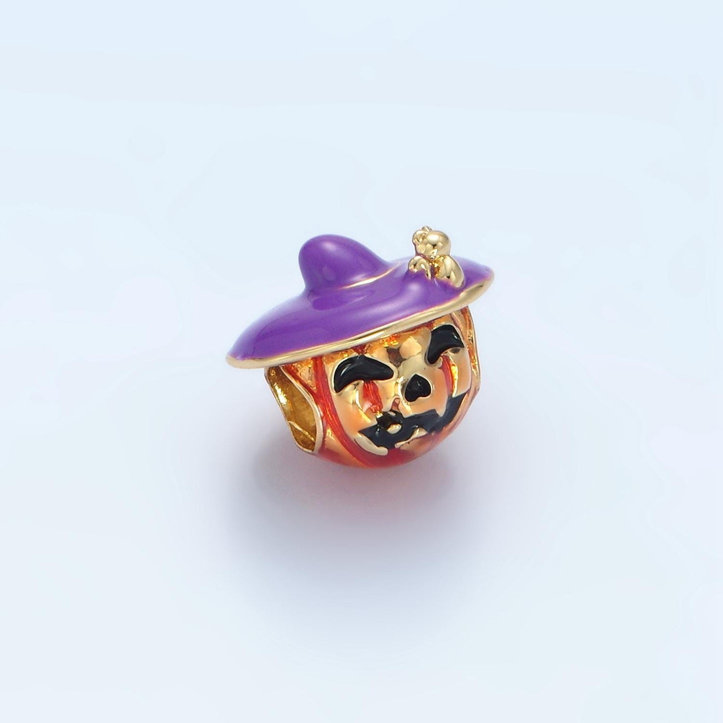 Orange pumpkin bead spacer halloween charm spacer charms witch jewelry inspired add on charm for necklace bracelet b627