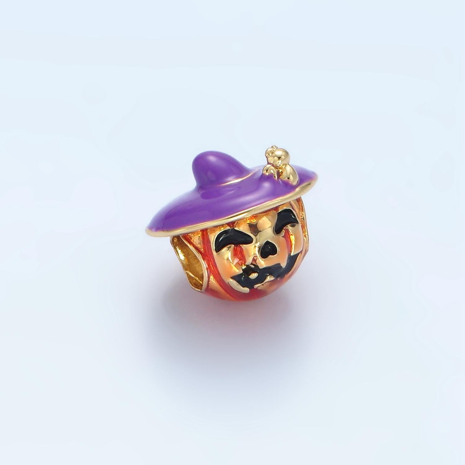 Orange pumpkin bead spacer halloween charm spacer charms witch jewelry inspired add on charm for necklace bracelet b627