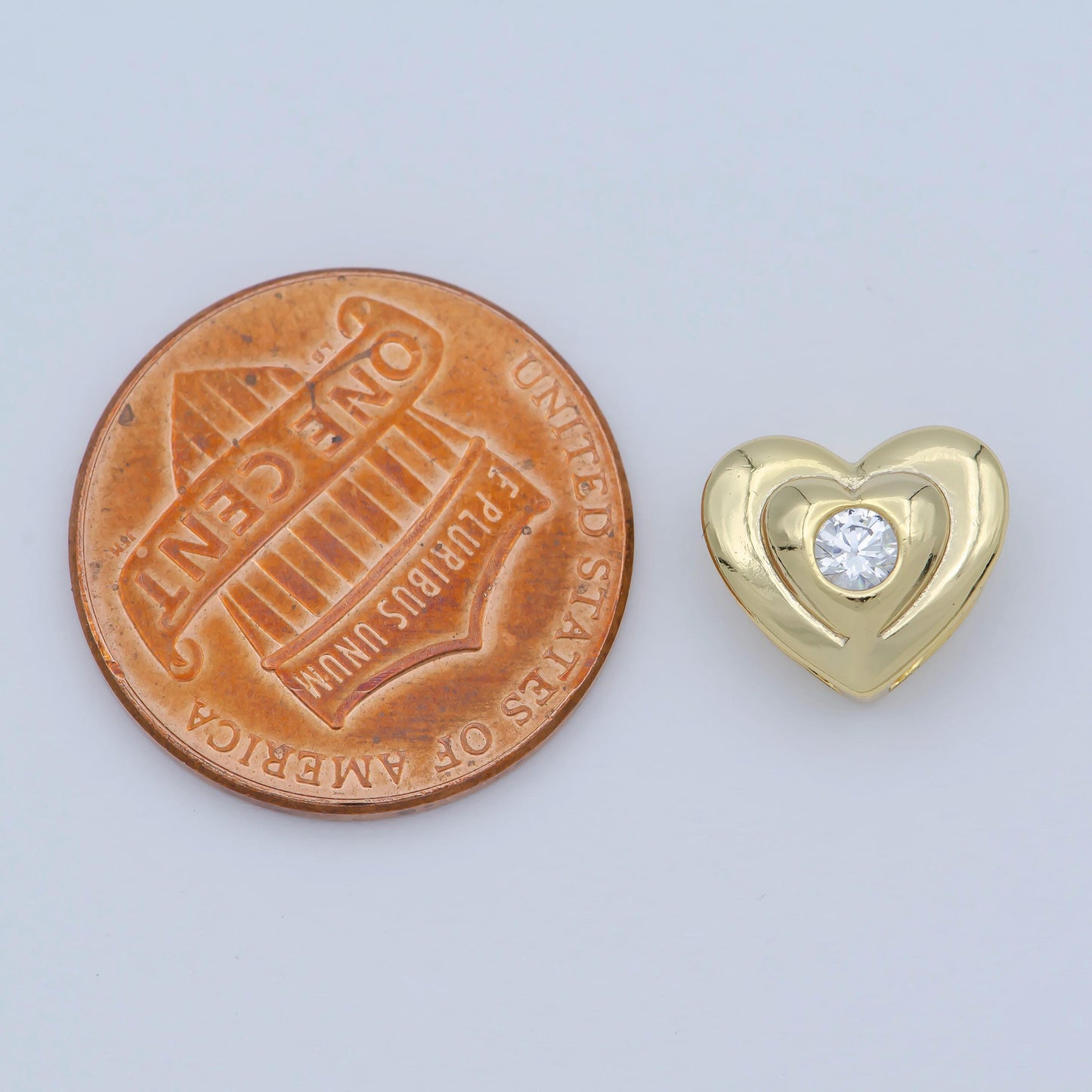 Mini heart beads - 10mm puffy heart beautiful 3d love jewelry gold filled bead spacer for bracelet necklace supply