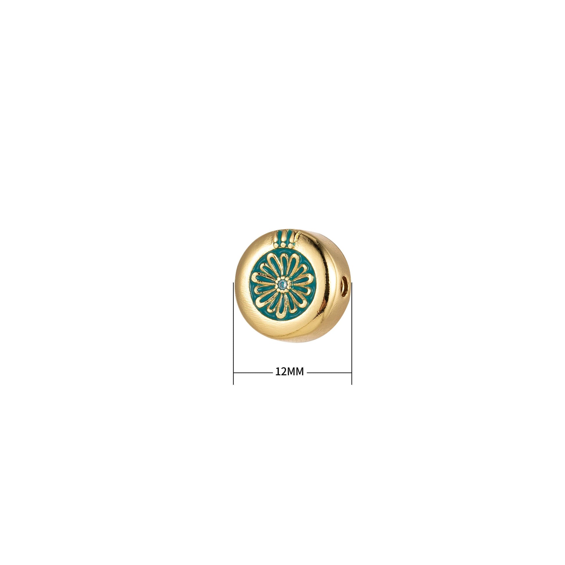 1x large hole round daisy charm for necklace pendant pave beads, flower big hole spacer beads, large hole spacer dangle charm, b-531~b-531