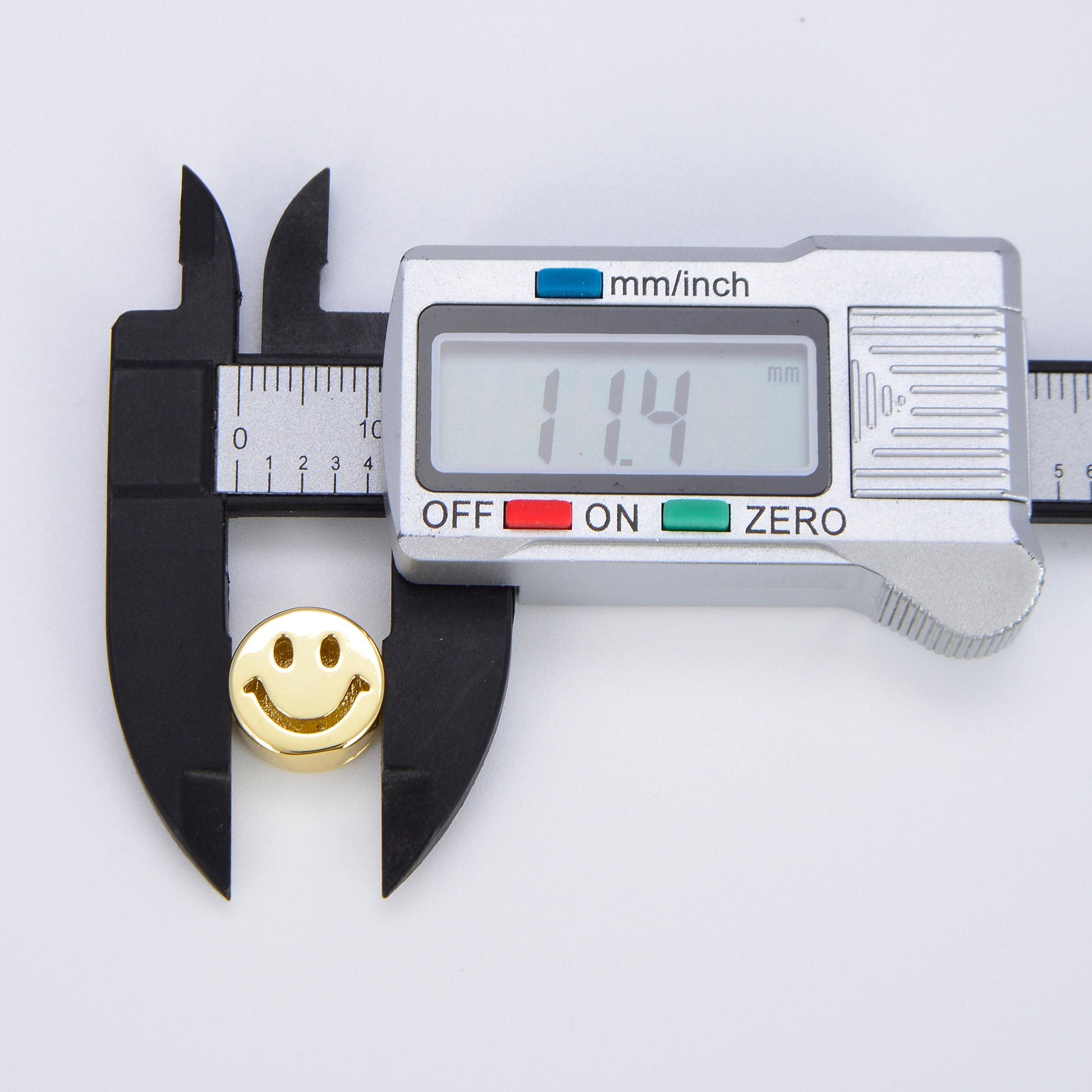 1 pc. 11.5mm smile face beads, emoji beads, happy face, gold cute spacer beads, necklace and bracelet making, jewelry supplies b-484