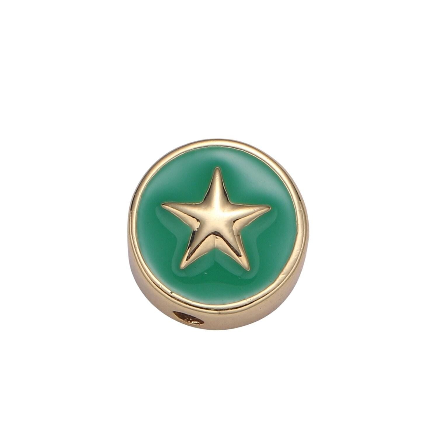 1pc star gold spacer beads for diy jewelry making celestial charms beaded bracelet,bead size 10mm hole 1.2mm-bdgf 440