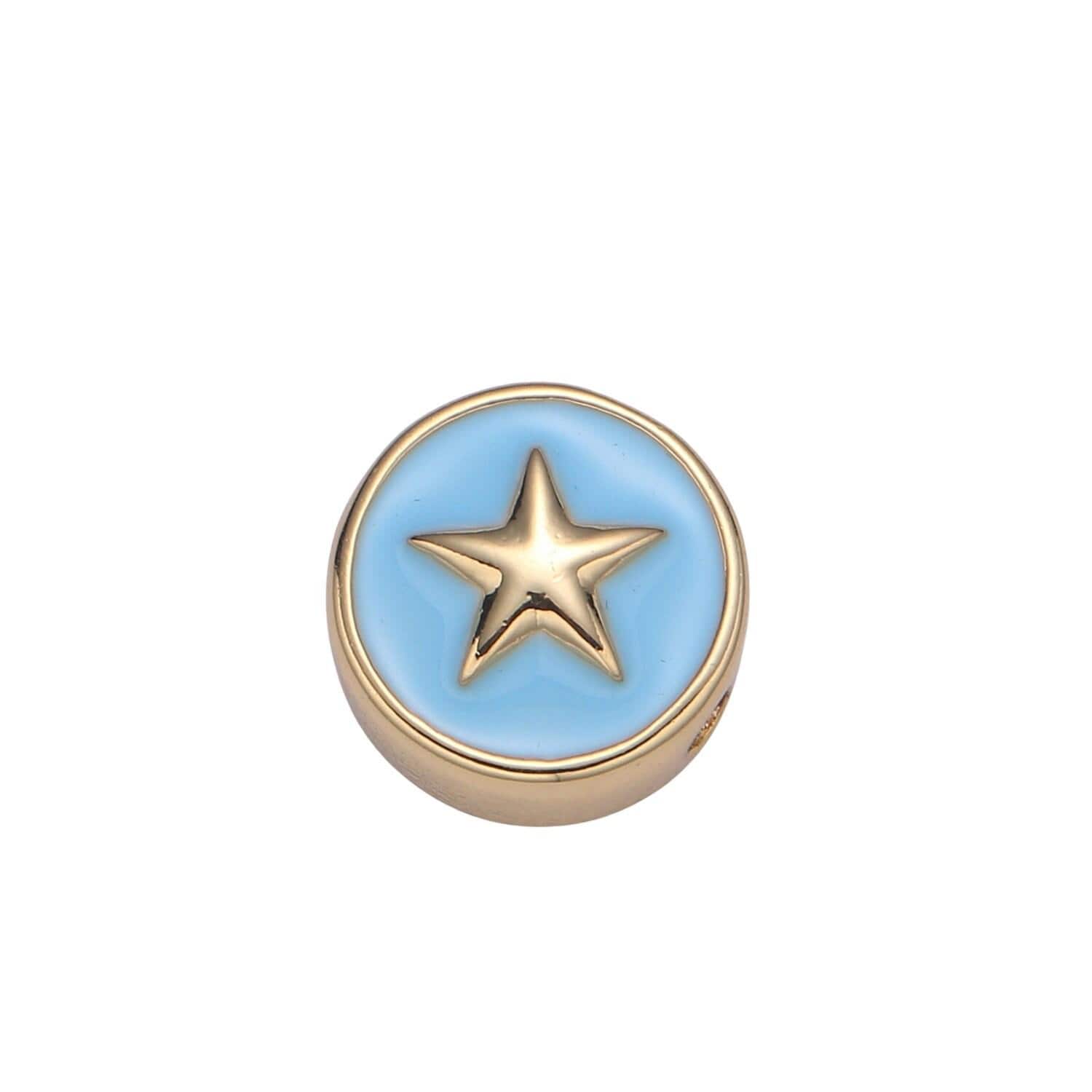 1pc star gold spacer beads for diy jewelry making celestial charms beaded bracelet,bead size 10mm hole 1.2mm-bdgf 440