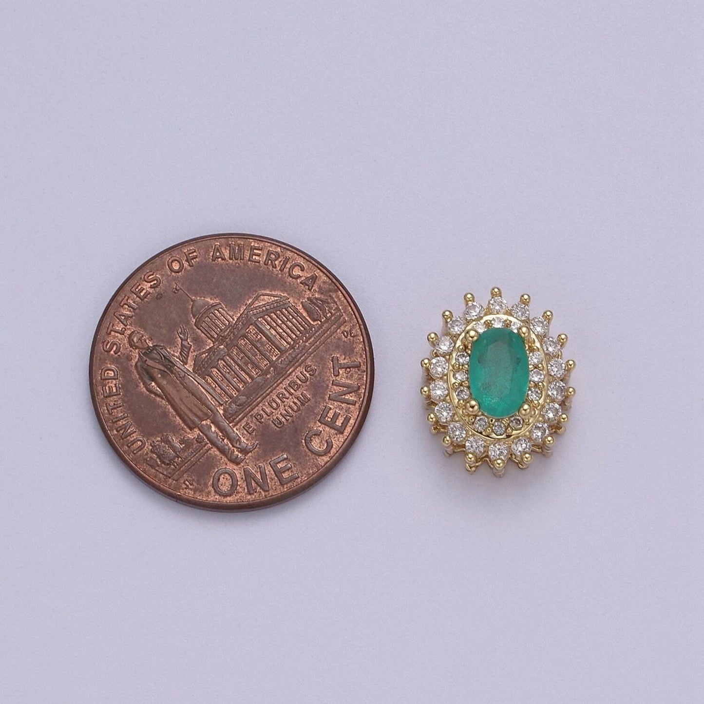 Cubiz zirconia oval beads - 10mm small micro pave cz aqua green sunburst jewelry gold beads spacer for bracelet necklace supply, b-464