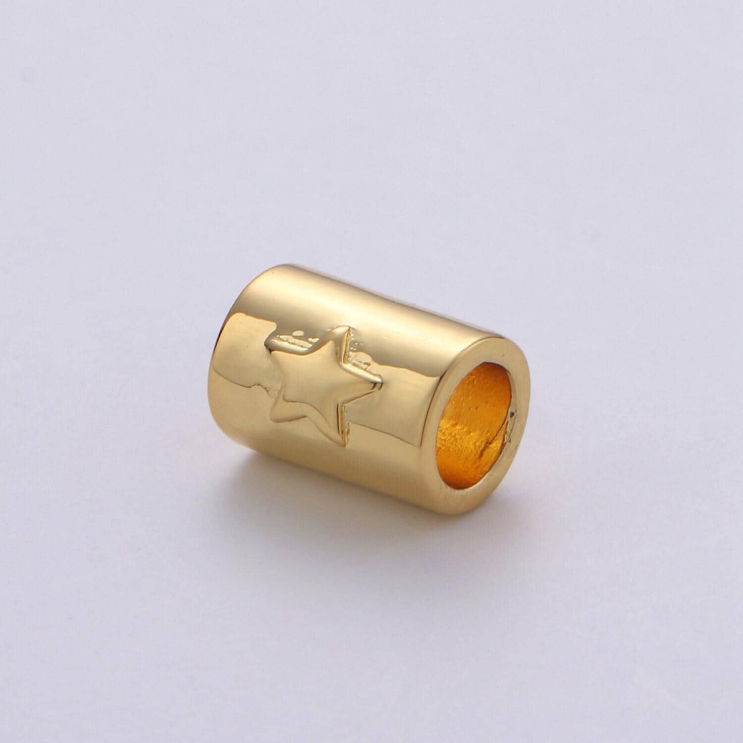 1pc 7x9mm bead cz gold beads star beads cylinder beads charm for bracelet necklace supply 4mm hole