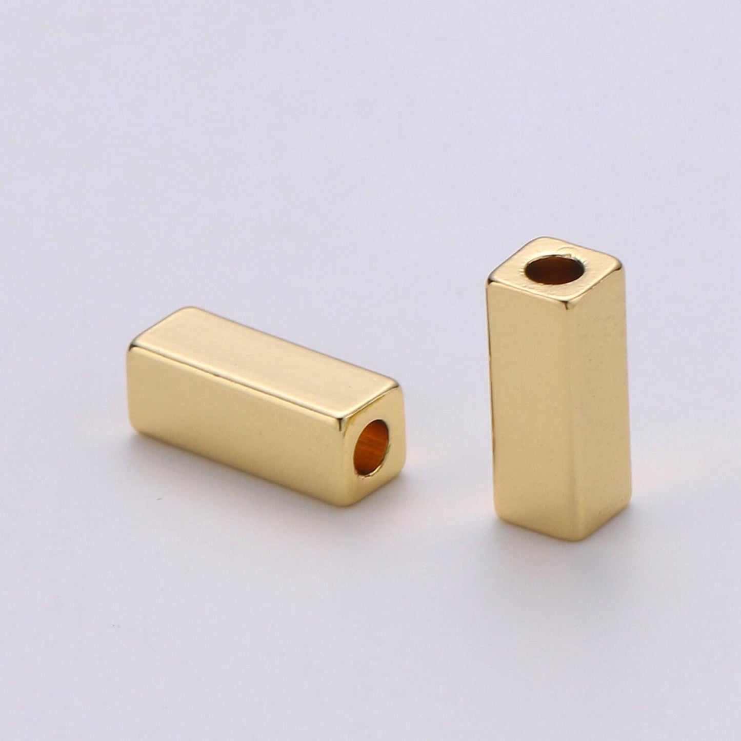 3x9mm 14k shiny gold tube beads, rosegold square tube beads, black spacer beads, silver solid tube bracelet beads, gold findings, 338