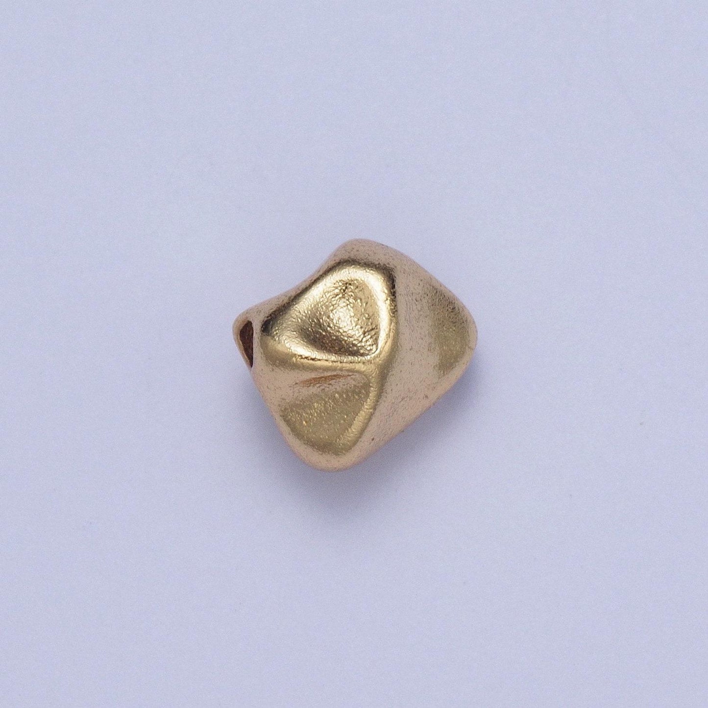 Tiny gold abstract geometric dented stones bead spacer, gold filled geometric space rocks bead spacer for diy jewelry making