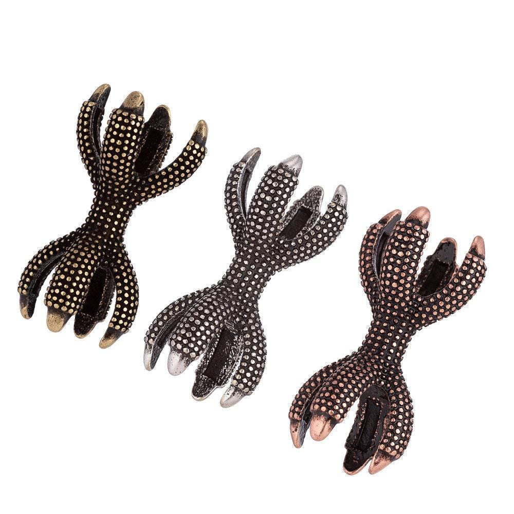 1x 7 mm opening double dragon claws bead gold, white gold and rose gold spacer bead charm for men women jewelry making supplies b-24