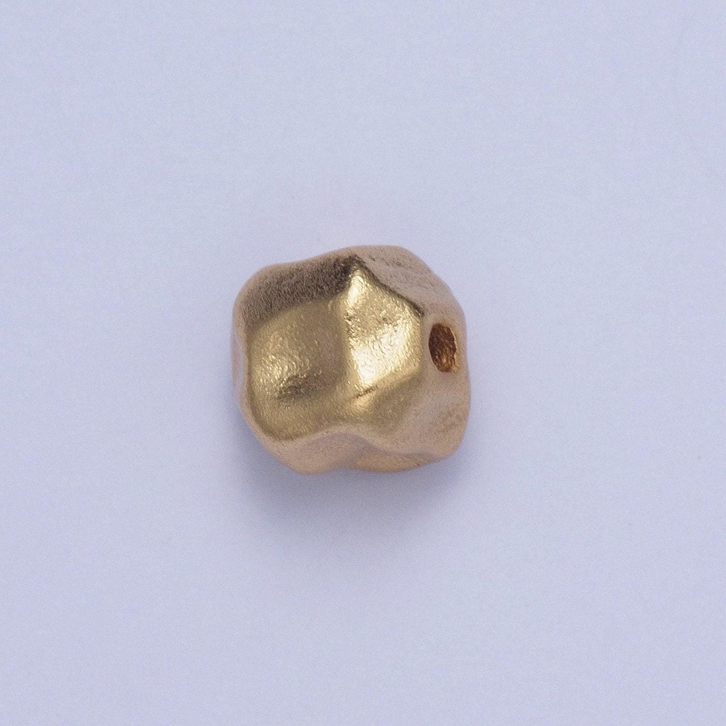 Tiny gold abstract geometric dented stones bead spacer, gold filled geometric space rocks bead spacer for diy jewelry making