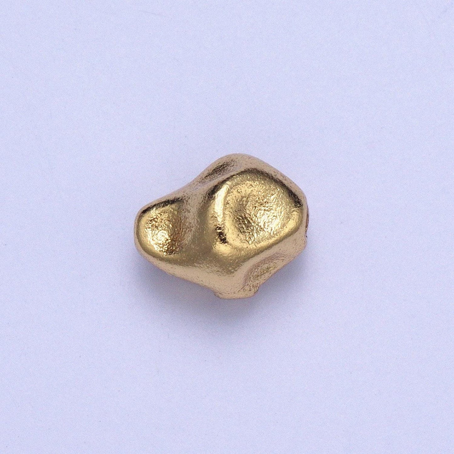 Tiny gold abstract geometric dented stones bead spacer, gold filled geometric space rocks bead spacer for diy jewelry making