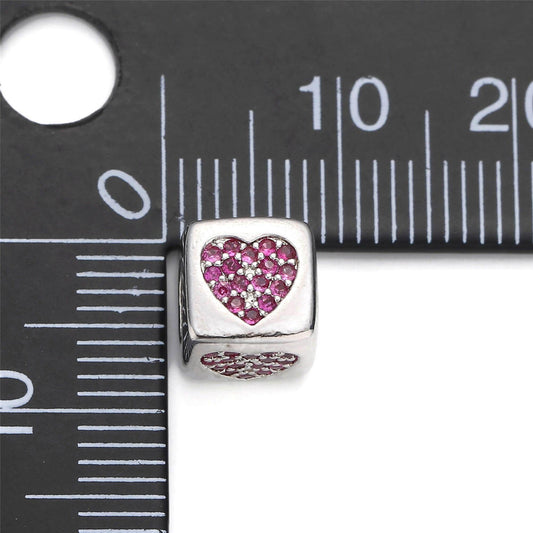 1pc 9x9mm cz white gold beads, hashtag # beads, heart beads, check mark beads, star block charm for making bracelet necklace supply