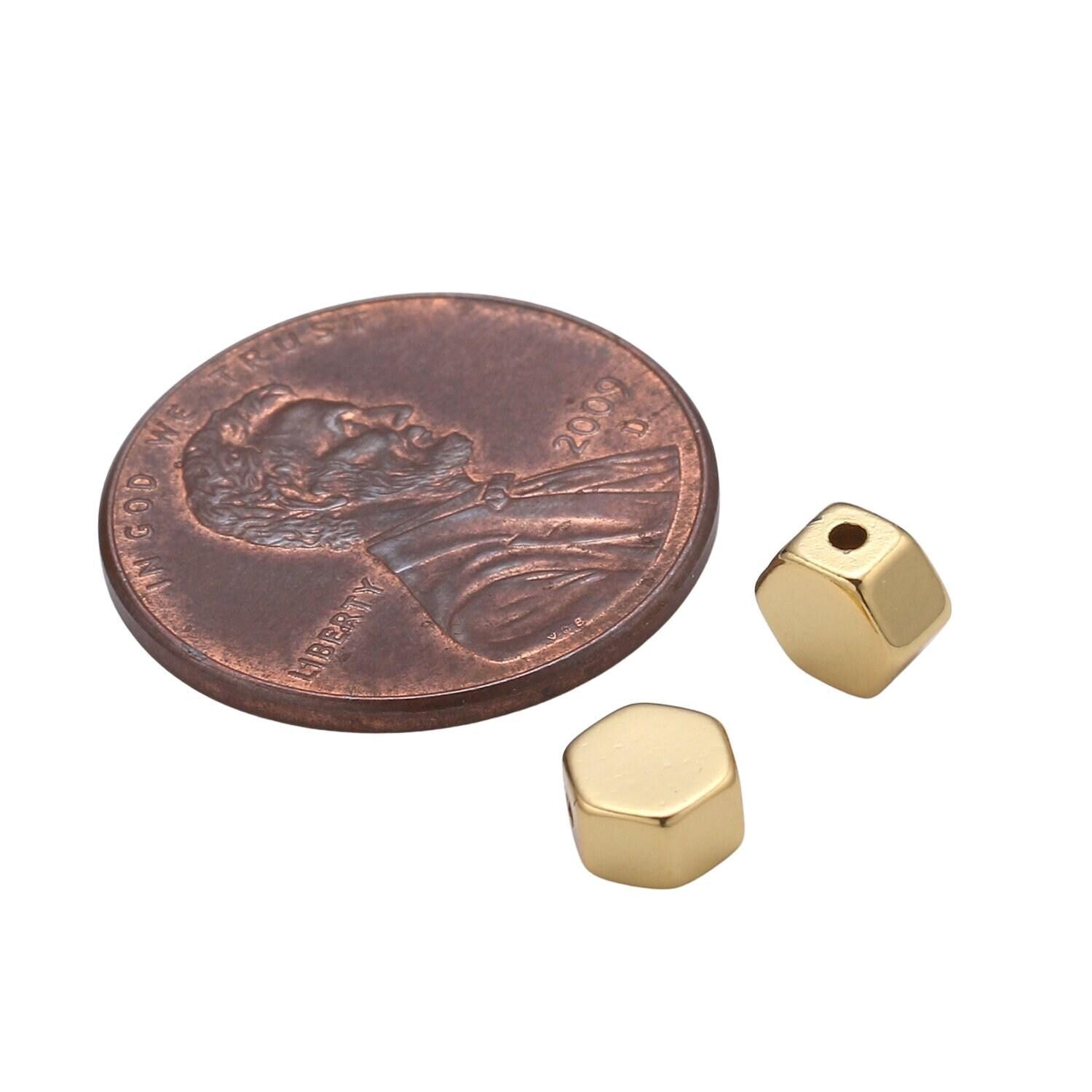 6mm tiny flat hexagon bead gold charm bead spacer for bracelet necklace handmade jewelry finding b-224