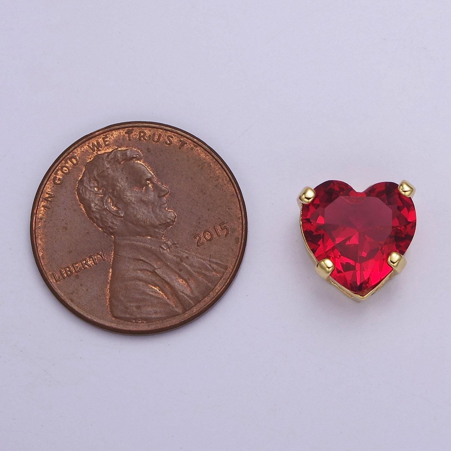Dainty cz heart spacer bead, gold filled heart spacer beads pink greem cz spacer beads, small heart spacers for bracelet necklace