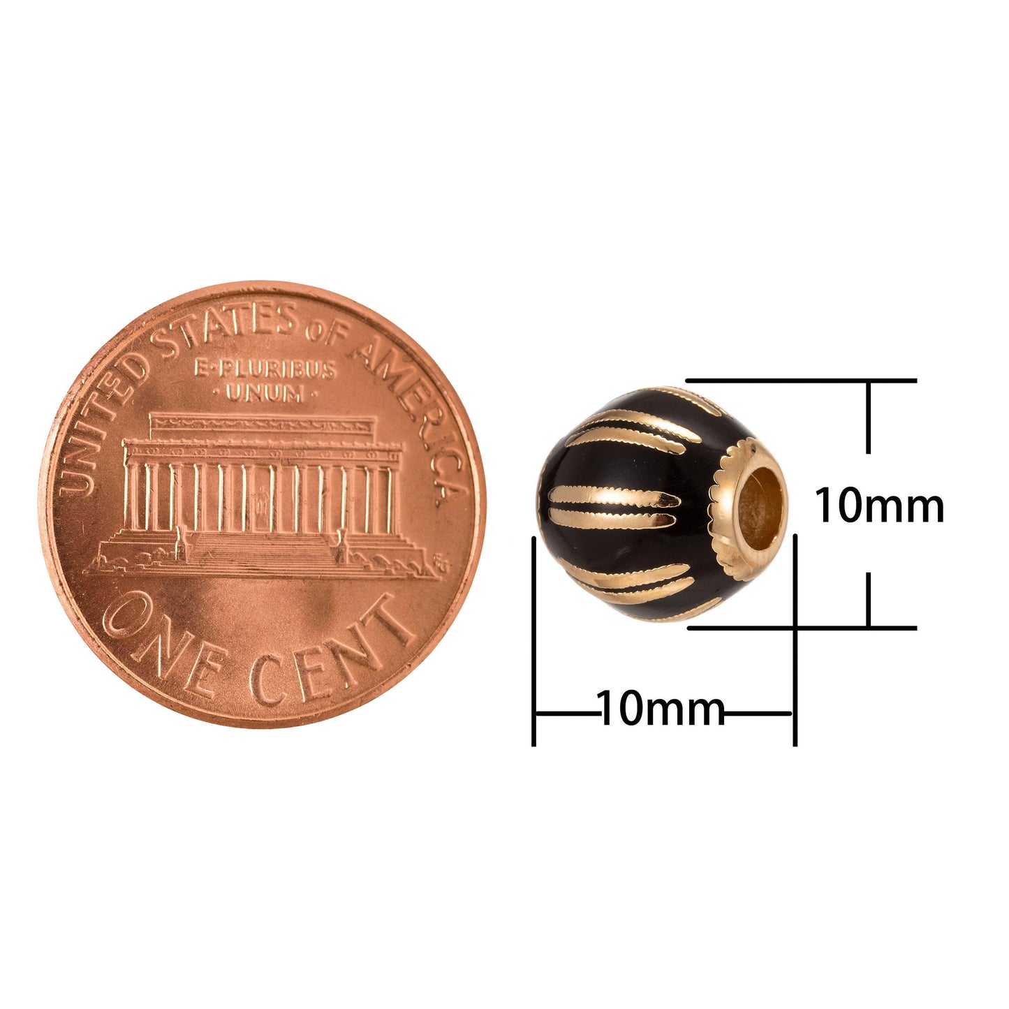 1pc gold beads spacer beads, for diy jewelry making european charms beaded bracelet, bead size 10x10mm hole 2mm