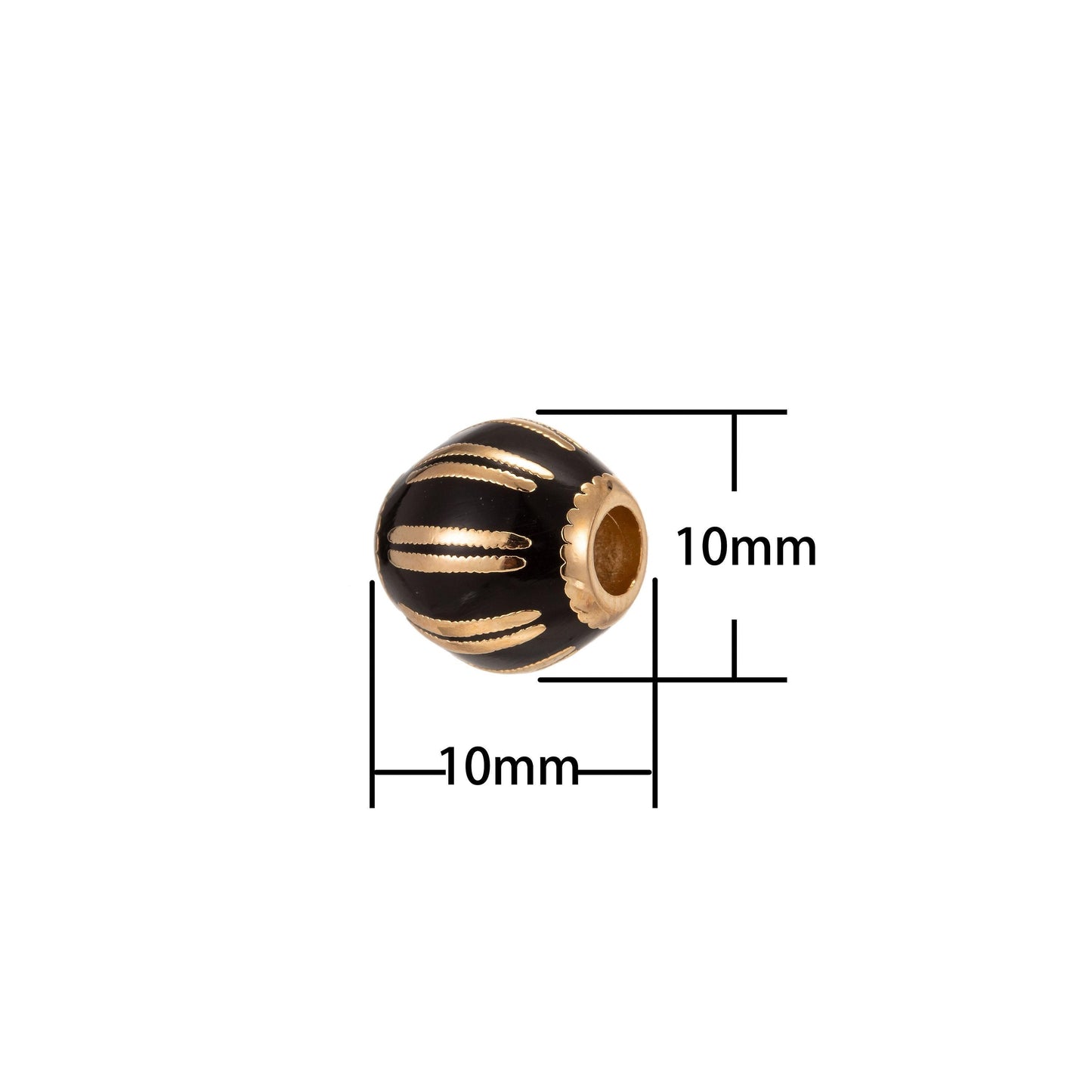 1pc gold beads spacer beads, for diy jewelry making european charms beaded bracelet, bead size 10x10mm hole 2mm