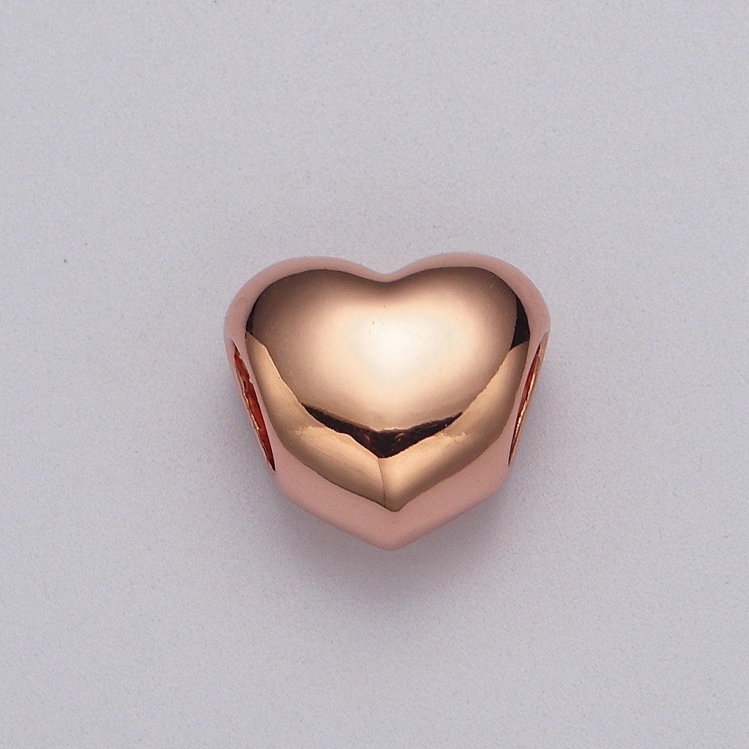 Rose gold / silver / black heart spacer beads, heart shape spacer charms big hole bead high quality beads b-182 b-183 b-184
