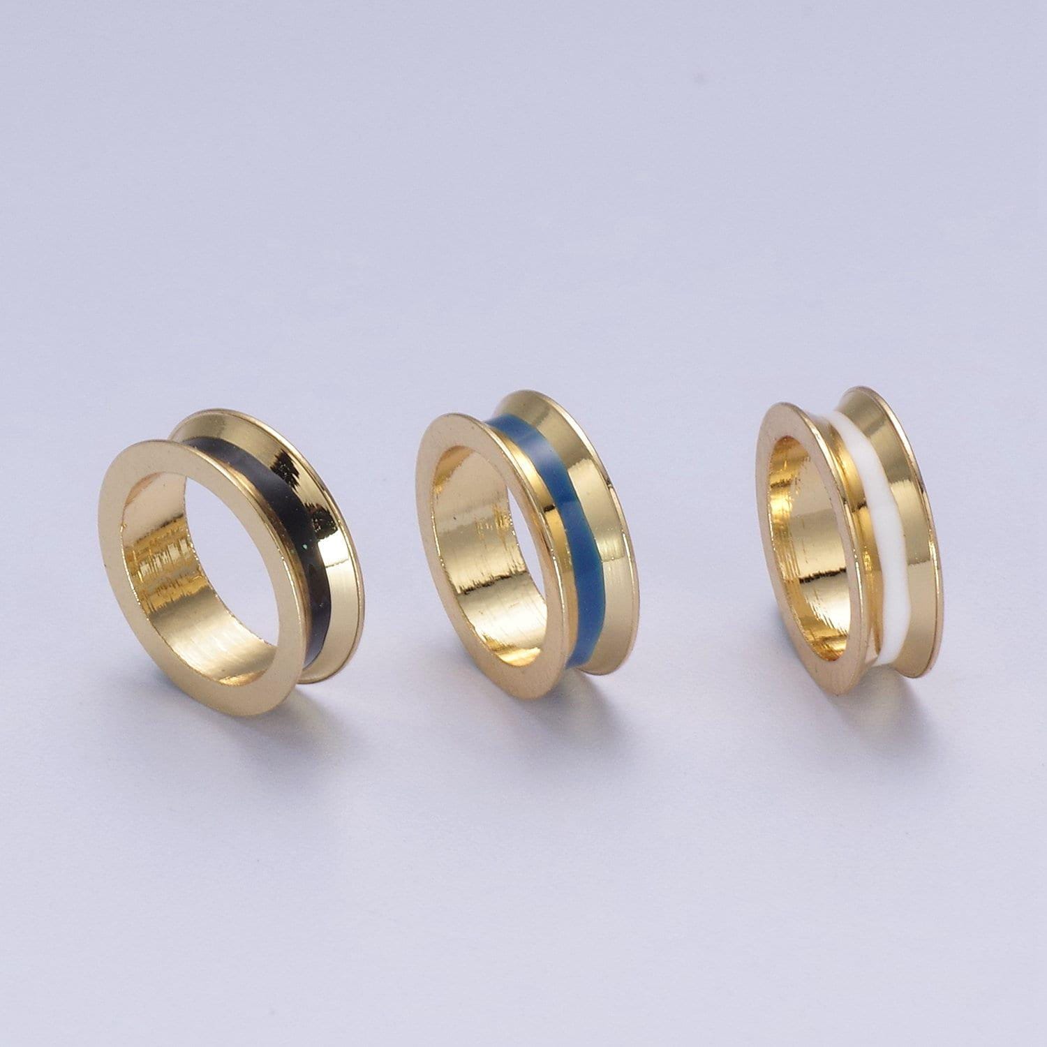 14k gold filled rondelle big hole spacer beads, large hole spacer beads, sliding beads for charm necklace bracelet b-141