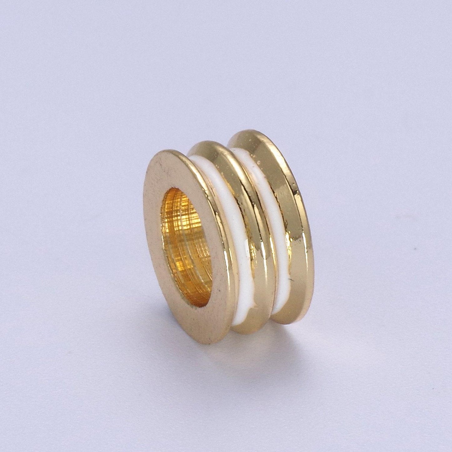 Enamel gold rondelle spacer beads, big hole spacer beads, rondelle spacer bead for bracelet necklace supply b-130 / b-132 / b-135