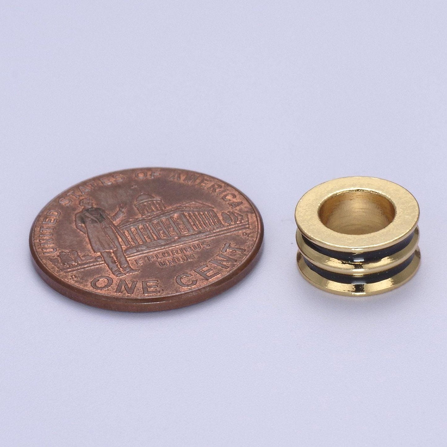 Enamel gold rondelle spacer beads, big hole spacer beads, rondelle spacer bead for bracelet necklace supply b-130 / b-132 / b-135
