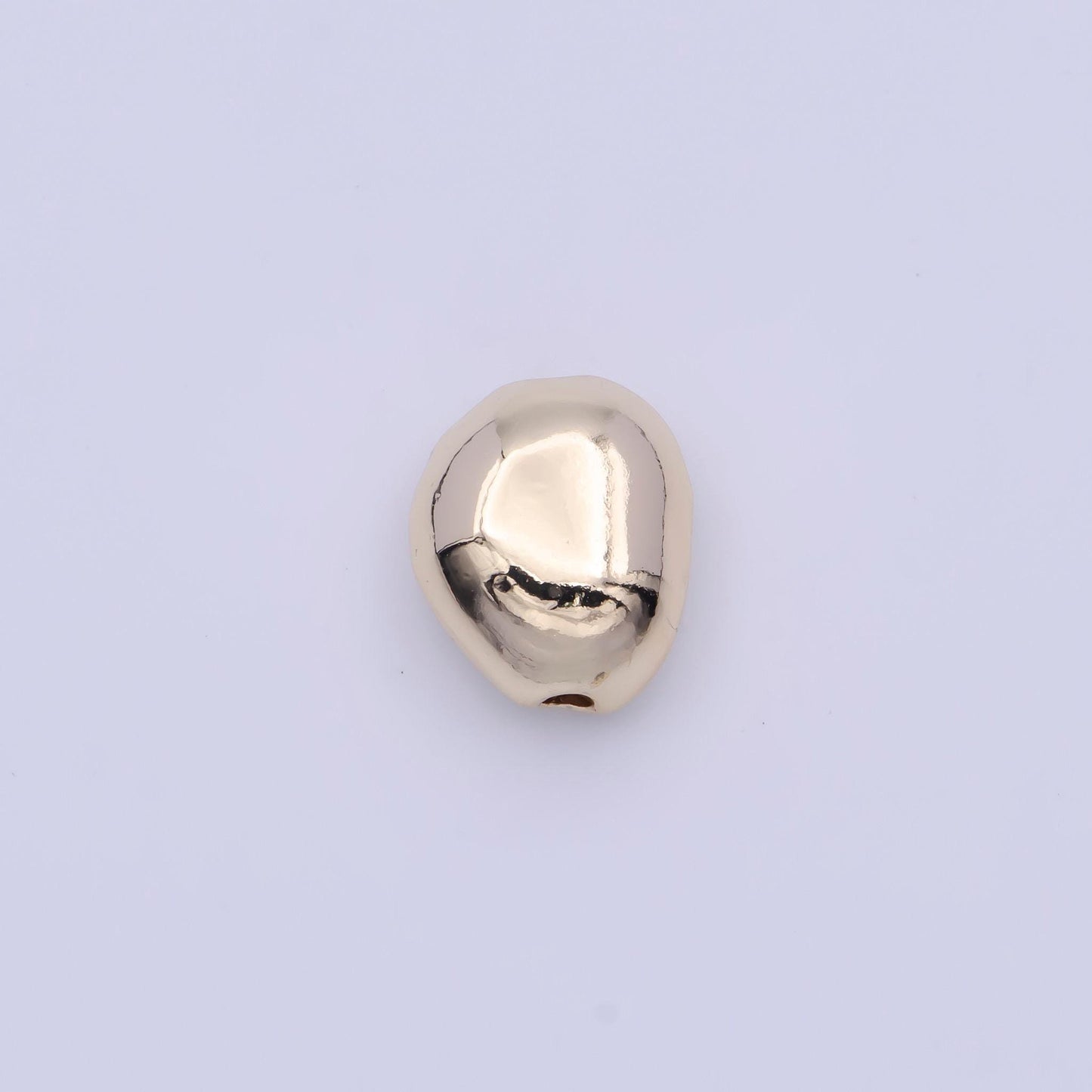 Tiny abstract teardrop shaped 9.5mm x 8.7mm bead spacer, 14k gold plated oblong abstract bead spacer for diy jewelry making | b-121