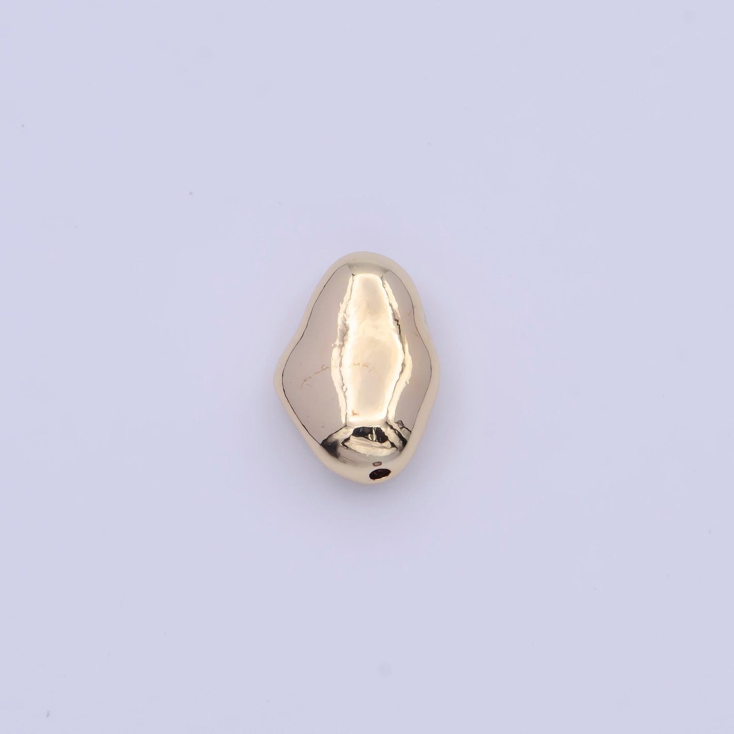 Tiny abstract potato shaped geometric 11.7mm x 8.2mm bead spacer, 14k gold plated abstract bead spacer for diy jewelry making | b-119
