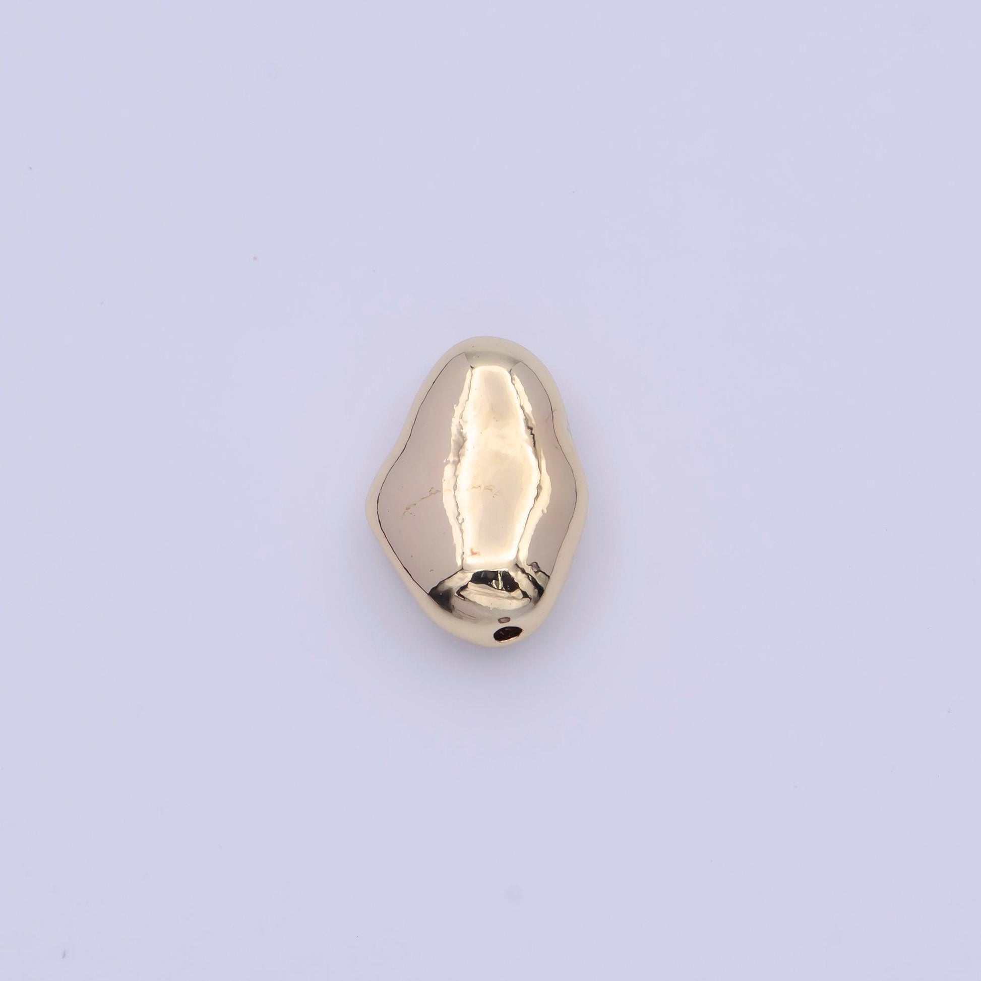 Tiny abstract potato shaped geometric 11.7mm x 8.2mm bead spacer, 14k gold plated abstract bead spacer for diy jewelry making | b-119