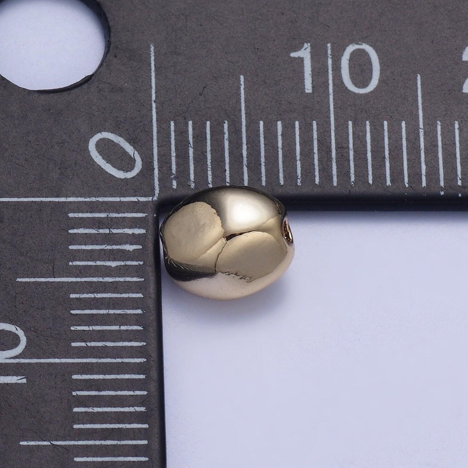 20pcs/bag tiny abstract oval 7.0mm x 6.5mm bead spacer, gold silver plated abstract oval bead spacer for diy jewelry making | b-097