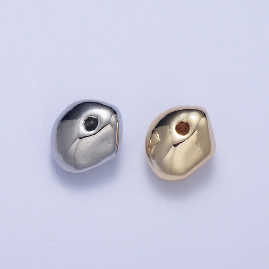 20pcs/bag tiny abstract dented 8.6mm bead spacer, gold silver plated abstract bead spacer for diy jewelry making | b-076, b-086