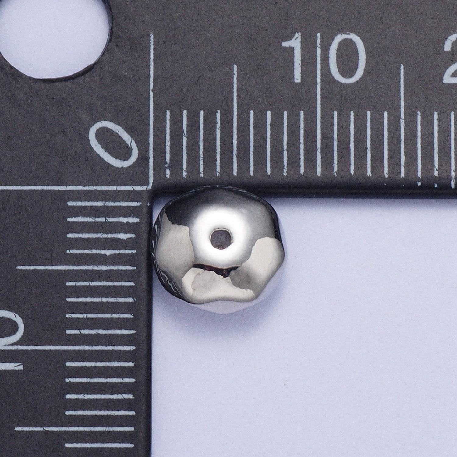 20pcs/bag tiny round textured dented 4.0/8.0mm bead spacer, gold silver plated flat round bead spacer for diy jewelry | b-093, w-930, w-931