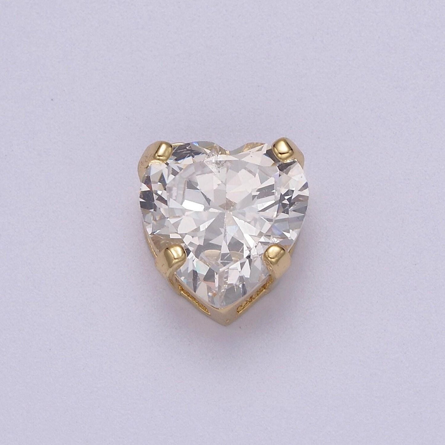 Dainty cz heart spacer bead, gold filled heart spacer beads pink white cz spacer beads, small heart spacers for bracelet necklace b-067