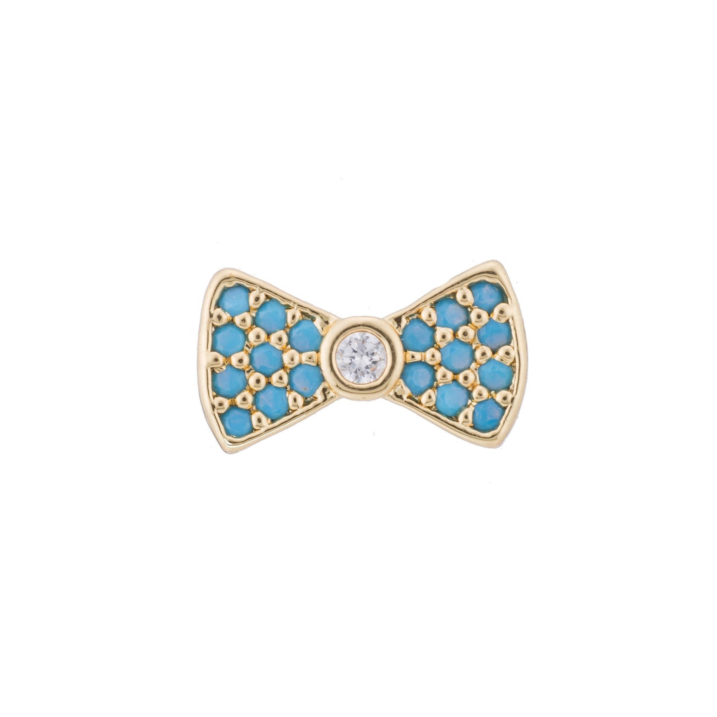 1pc gold bowtie cz micro pave beads, cz micro pave bow-tie bracelet connector, for bracelet making supply findings, hole size 1mm