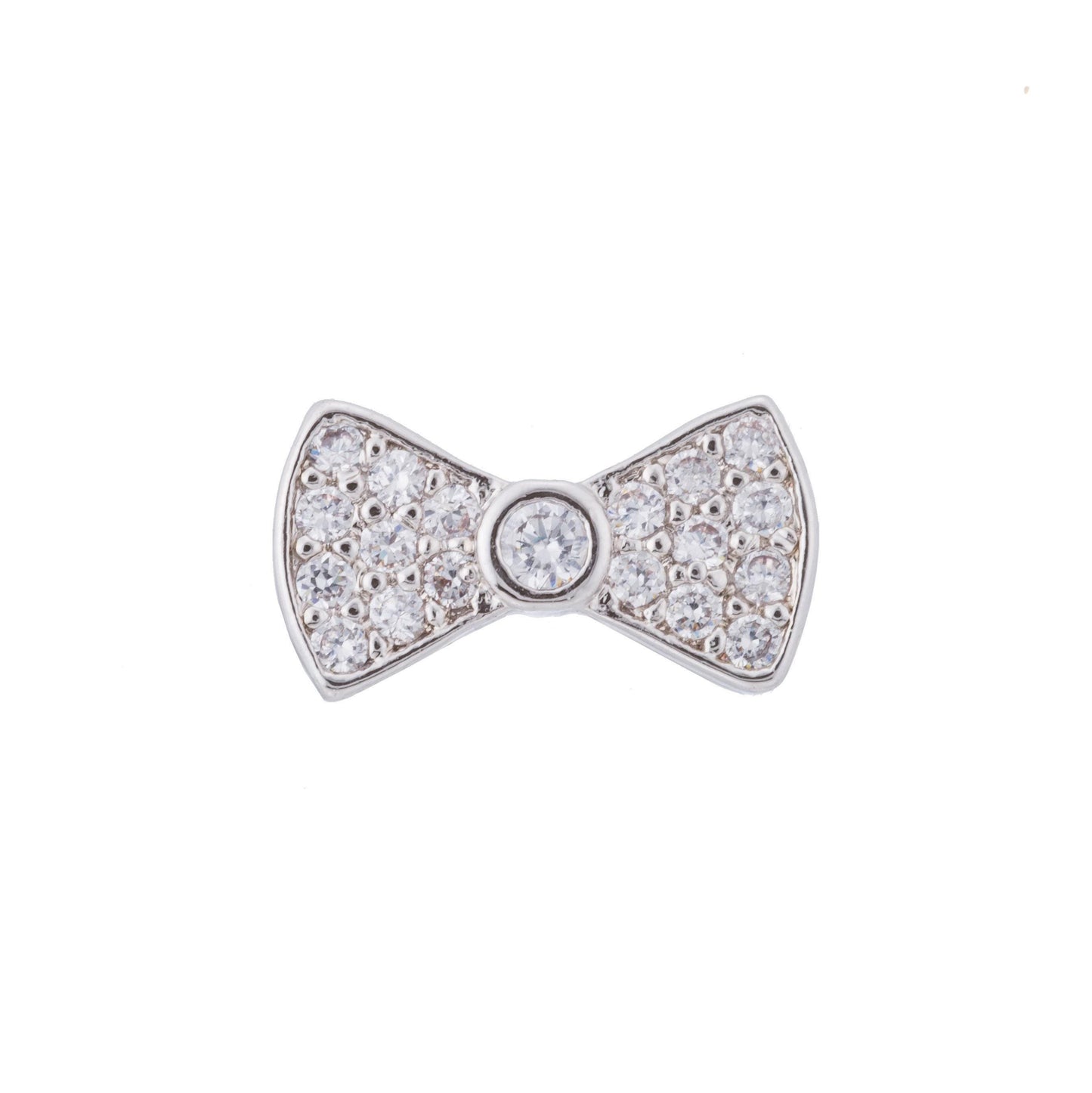 1pc gold bowtie cz micro pave beads, cz micro pave bow-tie bracelet connector, for bracelet making supply findings, hole size 1mm