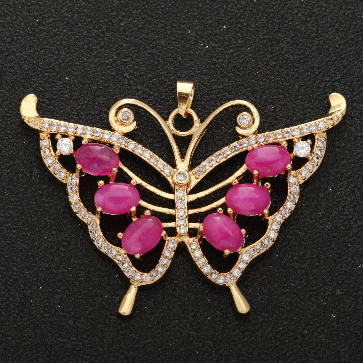 Butterfly jade charm 18k gold filed mariposa medallion charm monarch butterfly pendant for statement jewelry supply