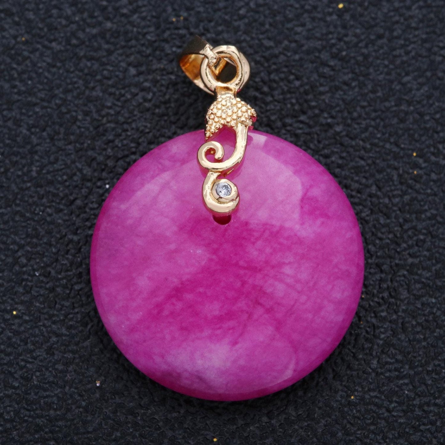 Purple round jade stone for necklace pendant