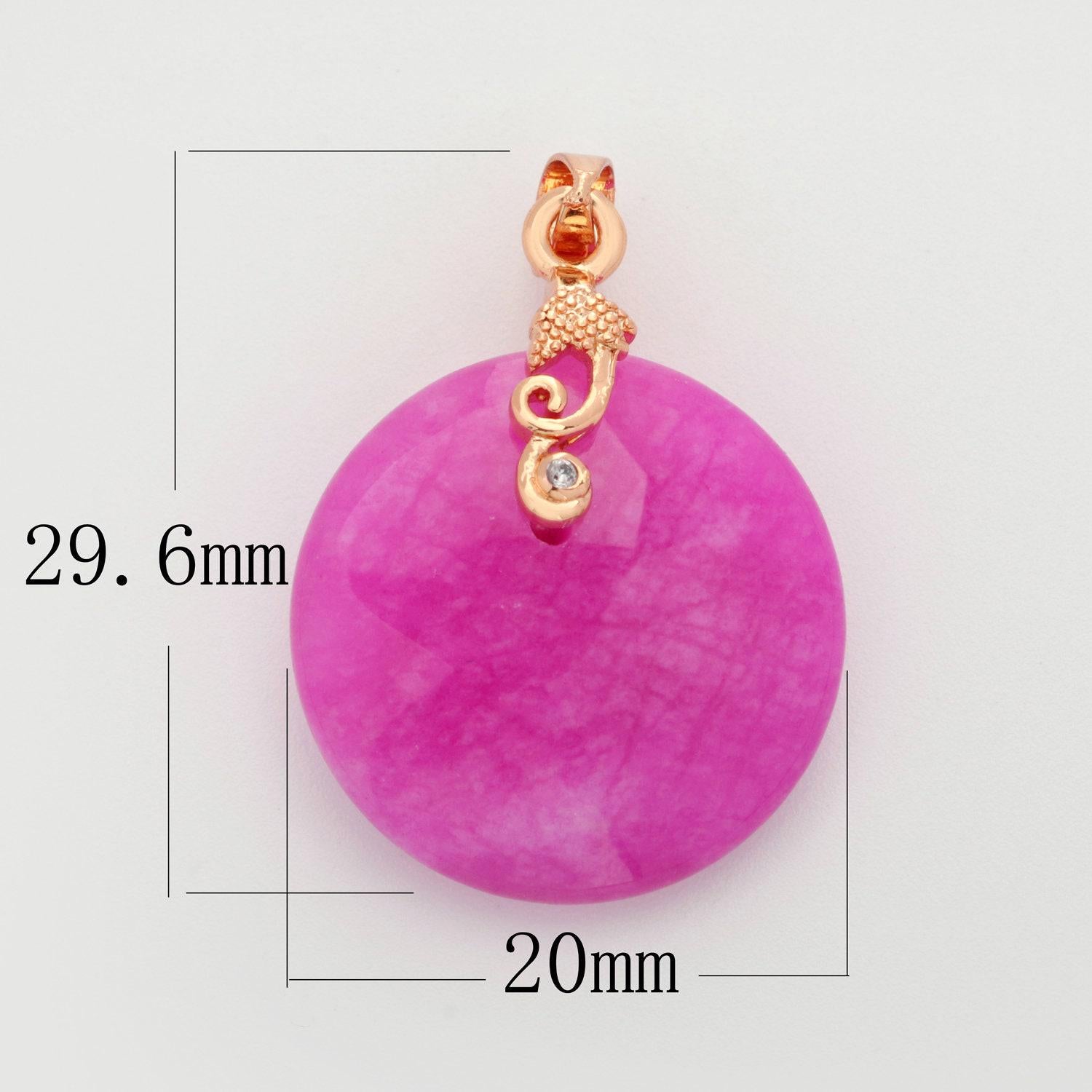 Purple round jade stone for necklace pendant