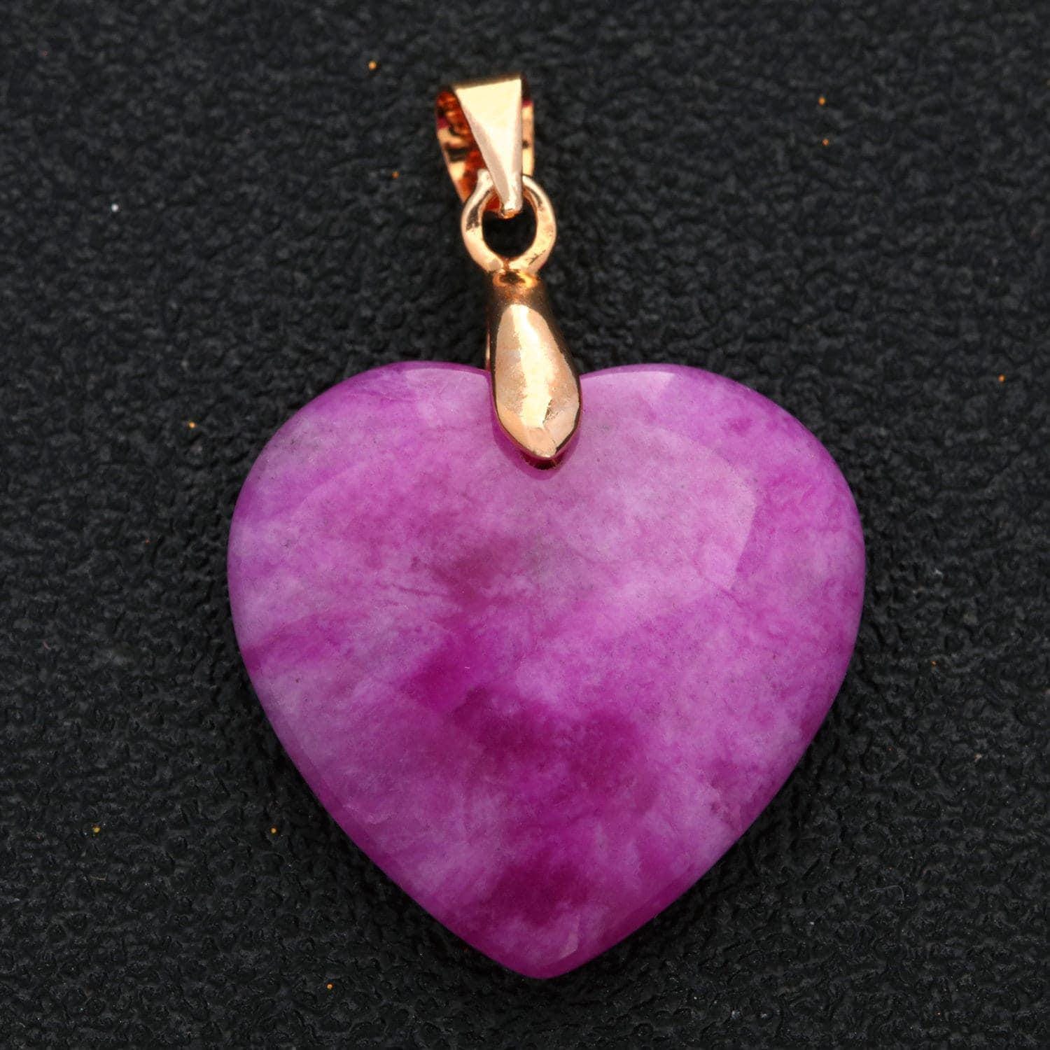 Purple heart jade stone for necklace pendant