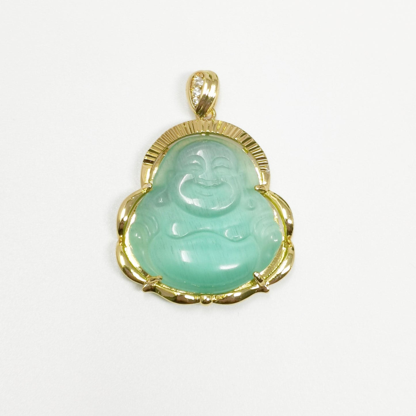 Gold filled laughing buddha pendant for necklace buddha of wealth charm amulet lucky statement jewelry supply