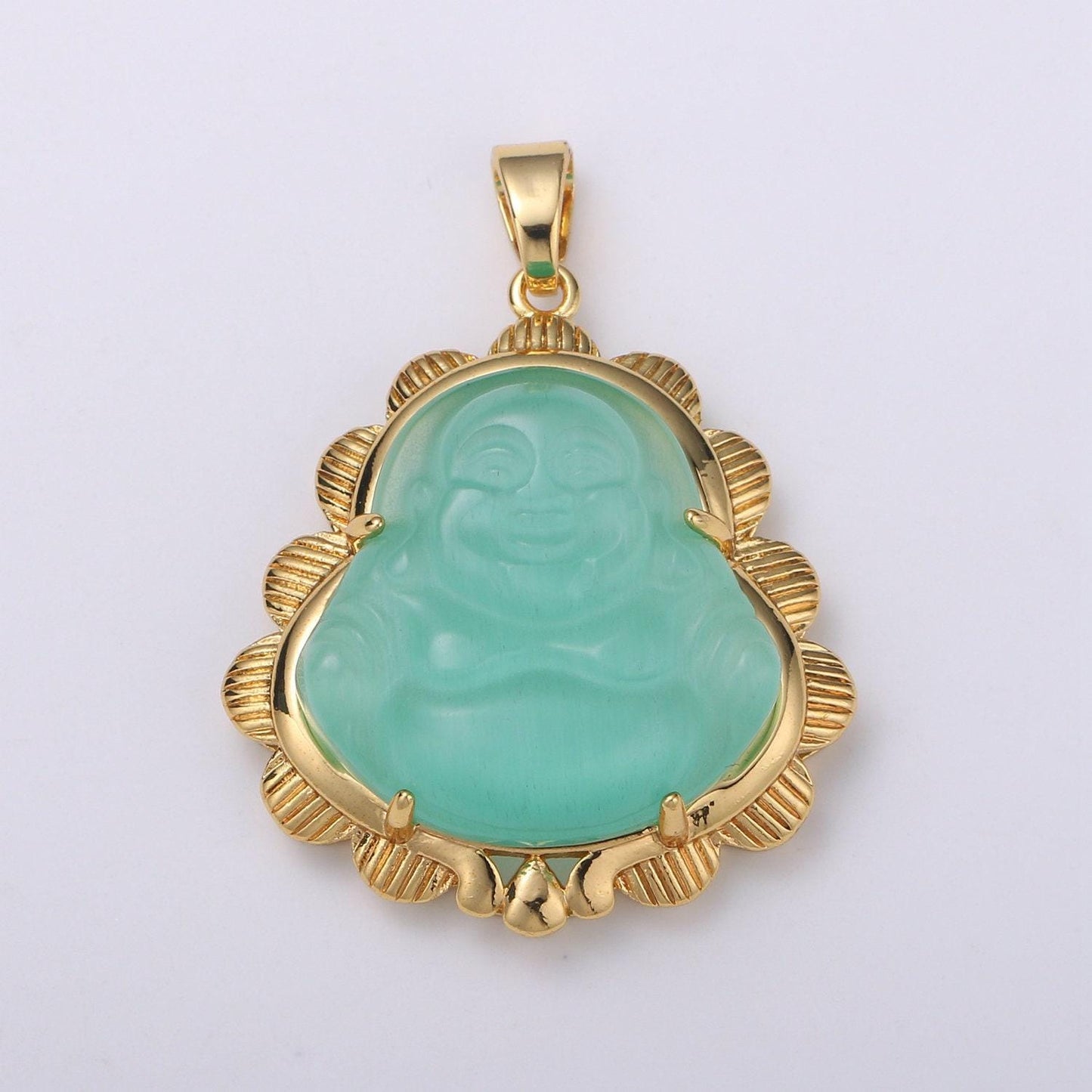 Gold jade buddha pendant gold buddha jade buddha charm jade buddha necklace pendant for statement necklace religious jewelry