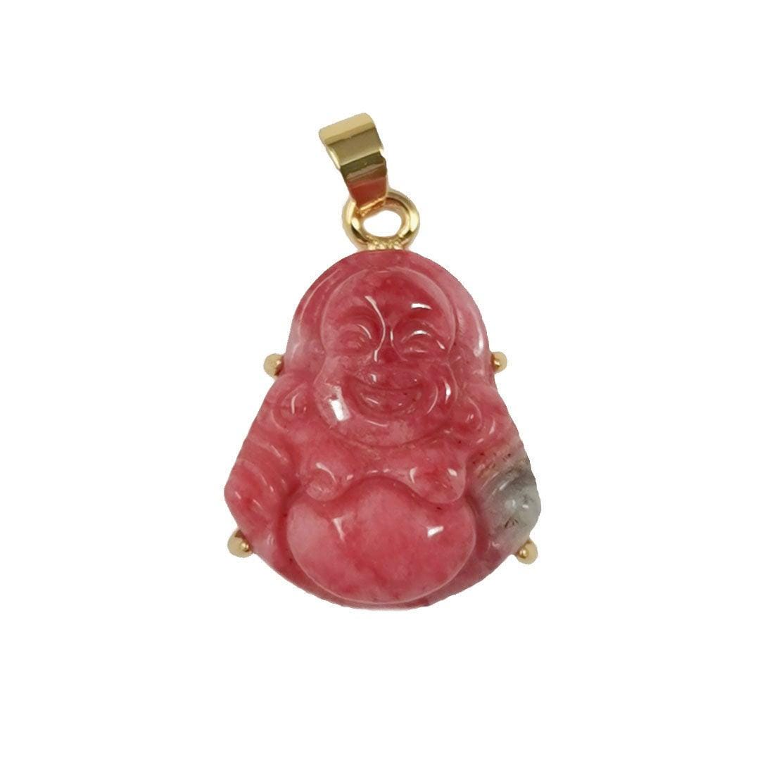 Dainty red jade budda pendant minimalist jewelry for religious statement gold laughing buddha charm for necklace bracelet earring ah-263